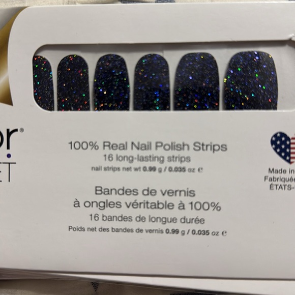 ColorStreet “Living the Gleam” purple and black glitter nail polish strips. - Picture 2 of 6